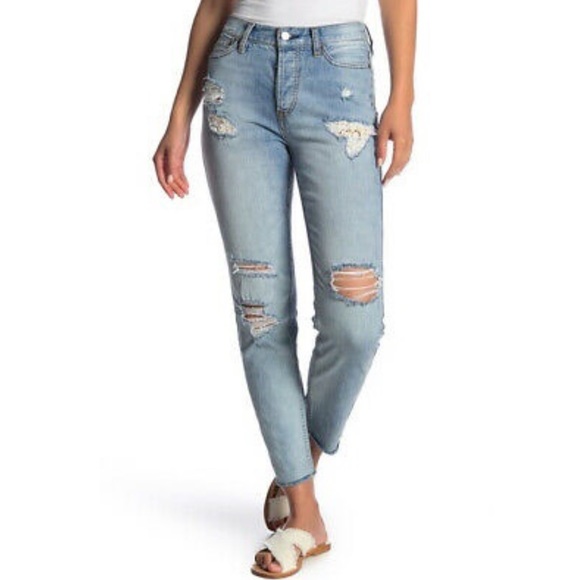 Free People Denim - Free People Lacey Stilt Distressed Jeans in Ella